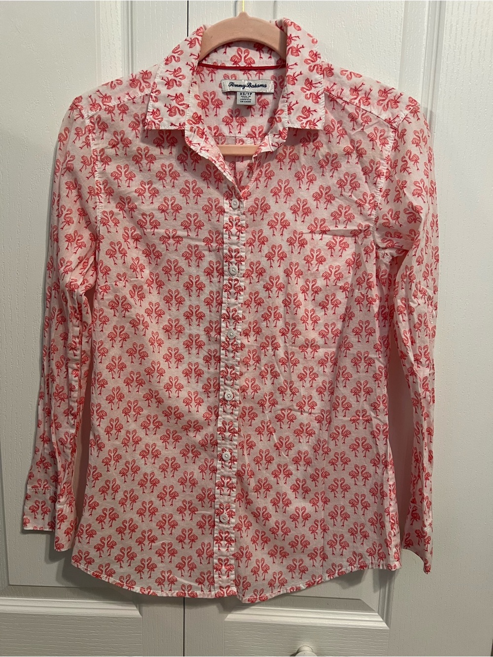 Tommy Bahama Pink Flamingo Print Button-Up Shirt